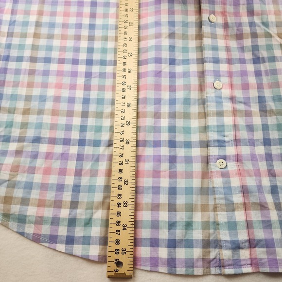 Johnnie-O Shirt Mens XLT Pastel Plaid Button Down Long Sleeve Embroidered Logo - Picture 7 of 9